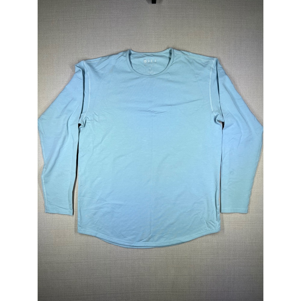 BYLT Premium Basics Drop Cut Long Sleeve Shirt Glacier Blue Mens XL